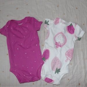 Carter's Pink and White Baby One Pieces